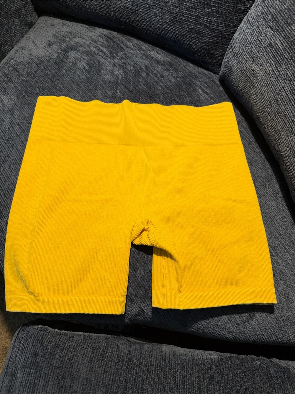 JoyLab Orange Ribbed High-Rise Bike Shorts